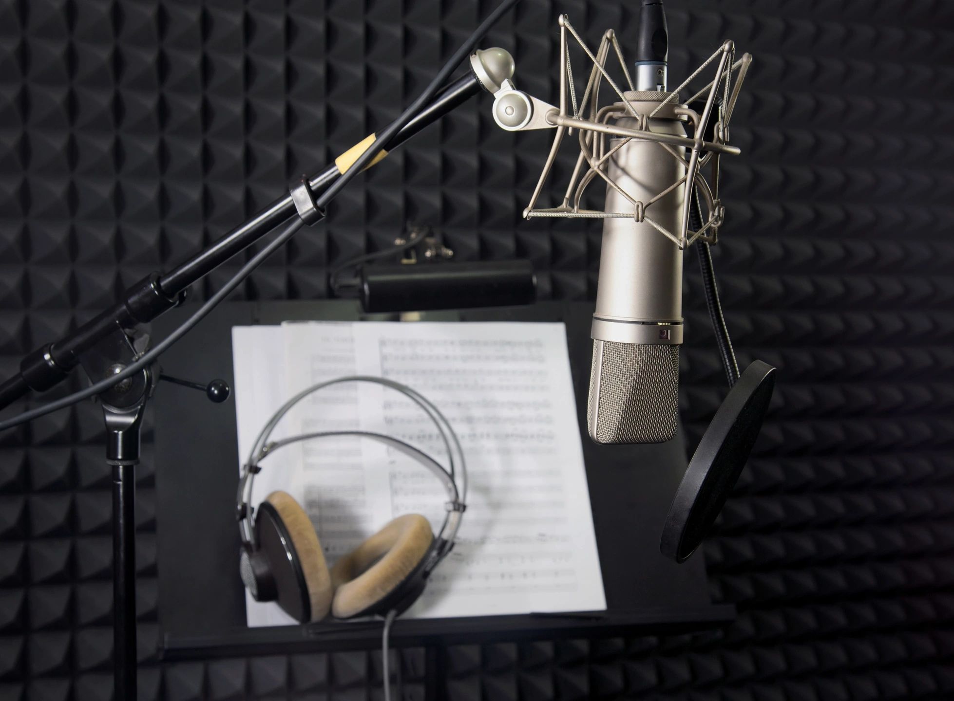 Recording studio microphone setup